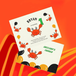 Invitation Jolis crabes rouges