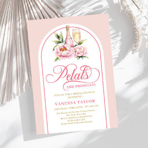 Invitation Jolis pétales et prosecco rose gold shower de mari