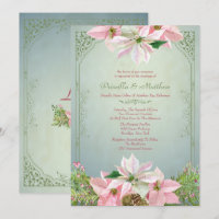 Jolis pin d'hiver et poinsettia, mariage floral