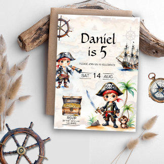 Invitation Jolly Pirate 5e anniversaire
