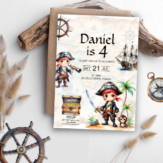 Invitation Jolly Pirates 4e anniversaire