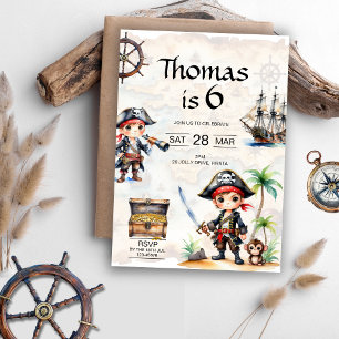 Invitation Jolly Pirates 6e anniversaire