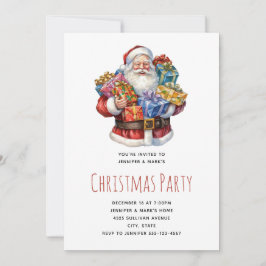 Invitation Jolly Santa Claus Classic Christmas Party