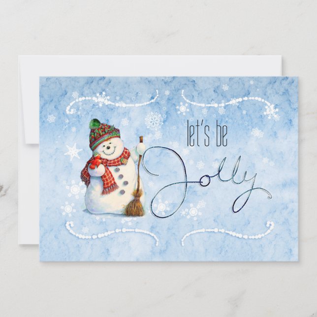 Invitation Jolly Snowman Holiday Party ID841 (Devant)