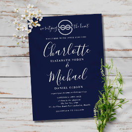Invitation Jonction Nautique Le noeud Marine Mariage Script B