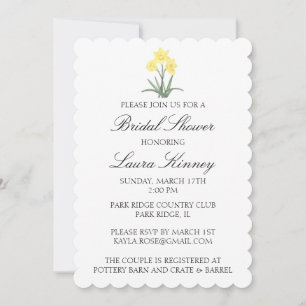 Invitation Jonquille aquarelle personnalisée
