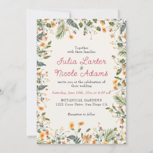 Invitation Jonquilles botaniques Fleurs de Pivoine Daisy Mari