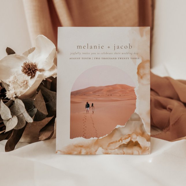 Invitation Joshua Tree Bohemian Neutral Mariage Photo (Créateur téléchargé)