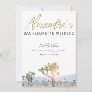 Invitation Joshua Tree Weekend Itinéraire Bachelorette Party
