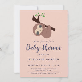 Invitation Jote Baby shower rose violet mauve adorable animal