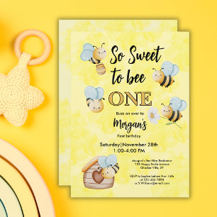 Invitation Jote Bee One Jaune Noir Premier Anniversaire