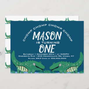Invitation Jote Chomping Alligator Safari fête d'anniversaire