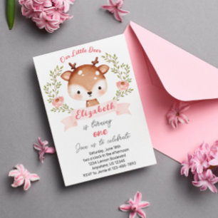Invitation Jote Fawn Woodland Wild Deer fête d'anniversaire