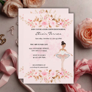 Invitation Jote Modern Little Ballerina Baby shower photo