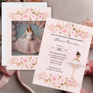 Invitation Jote Modern Little Ballerina Baby shower photo