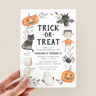 Invitation Jote Petits Monstres Halloween fête d'anniversaire