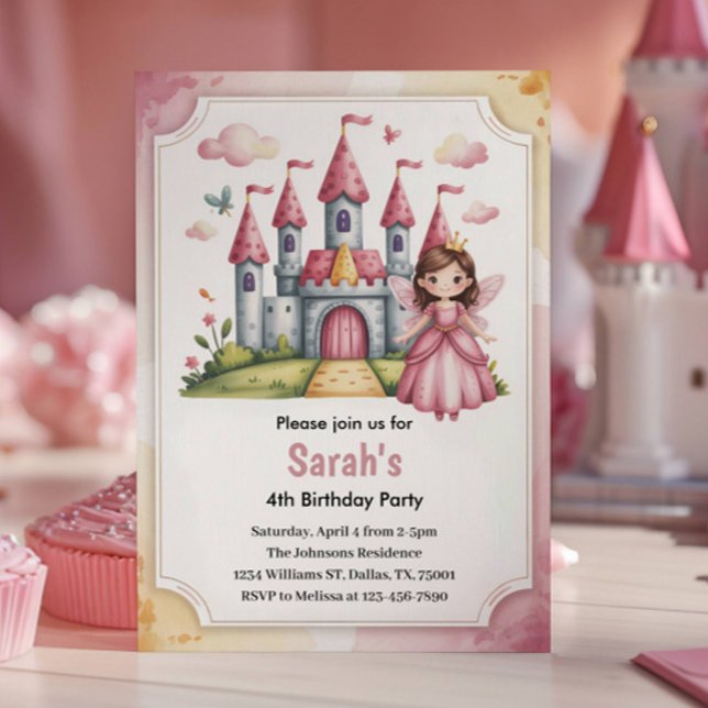 Invitation Jote Princess Fairytale Anniversaire (Créateur téléchargé)