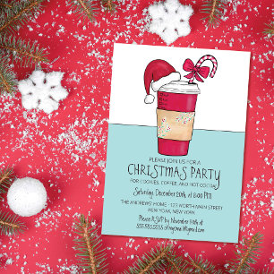 Invitation Jote Red Santa Hat Café Sucre de canne Noël