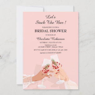 Invitation Jote Stock Rose Fête des mariées Bar