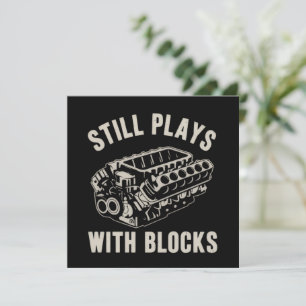 Invitation Joue encore avec des blocs Mécanicien automobile d