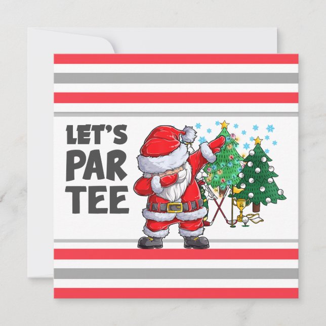 Invitation Jouer au golf avec le Père Noël, c'est parti pour  (Devant)
