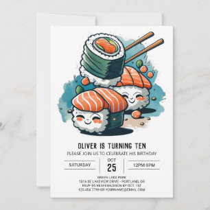 Invitation Jouer des rêves de sushi Anniversaire