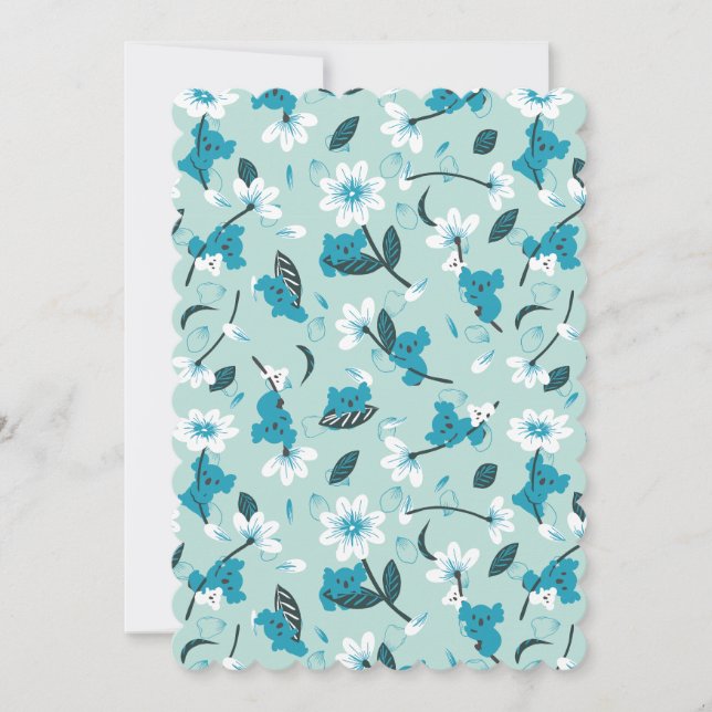 Invitation Jouer Koala Motif mignon animal et l'art nature (Devant)