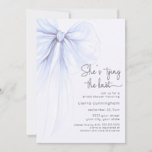 Invitation Jouer le noeud bleu Fête des mariées coquette