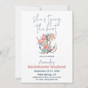 Invitation Jouer le noeud Nautique Bachelorette Itinéraire