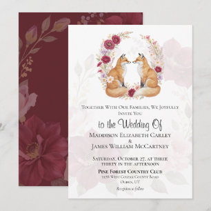 Invitation Jouer Renard Automne Mariage Floral