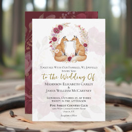 Invitation Jouer Renard Automne Mariage Floral