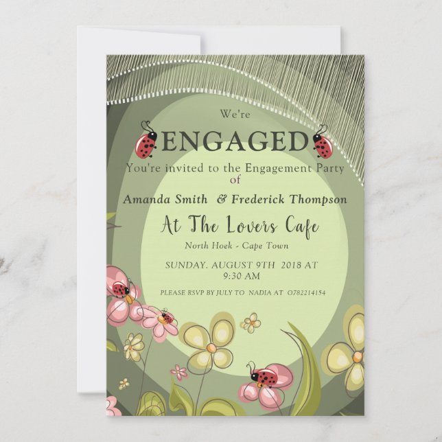 Invitation Jouer Vert & Lady-bird (Devant)