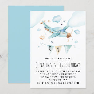 Invitation Jouet Aéronautique Aéronautique 1ère fête d'annive