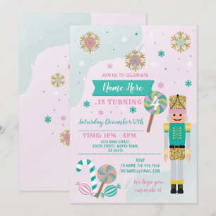 Invitation Jouet de noce pour fêter l'anniversaire Mint rose 