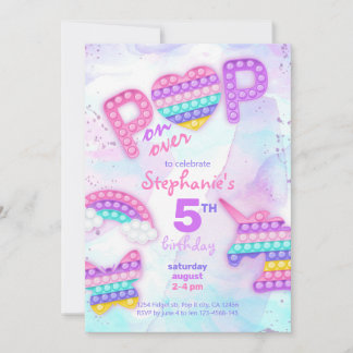 Invitation Jouet licorne arc-en-ciel anniversaire à faire tou