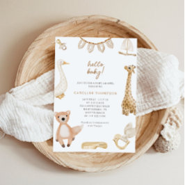 Invitation Jouets de Bohême Baby shower neutre de genre