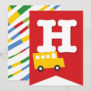 Invitation Jouets de garçons Transport Bonne bannière de fête