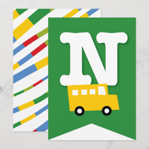 Invitation Jouets de garçons Transport Bonne bannière de fête