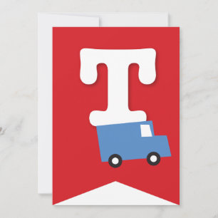 Invitation Jouets de garçons Transport Bonne bannière de fête
