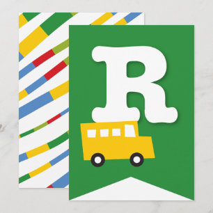 Invitation Jouets de garçons Transport Bonne bannière de fête