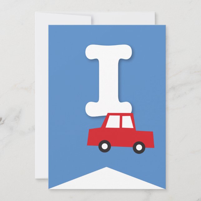 Invitation Jouets de garçons Transport Bonne bannière de fête (Devant)