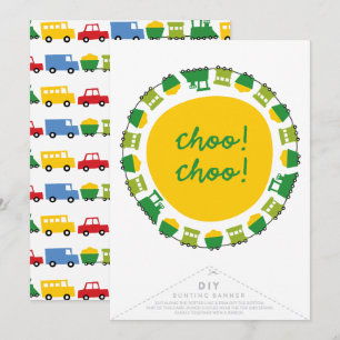 Invitation Jouets de garçons Transport Bonne bannière de fête