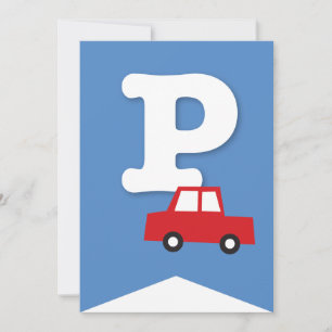 Invitation Jouets de garçons Transport Bonne bannière de fête