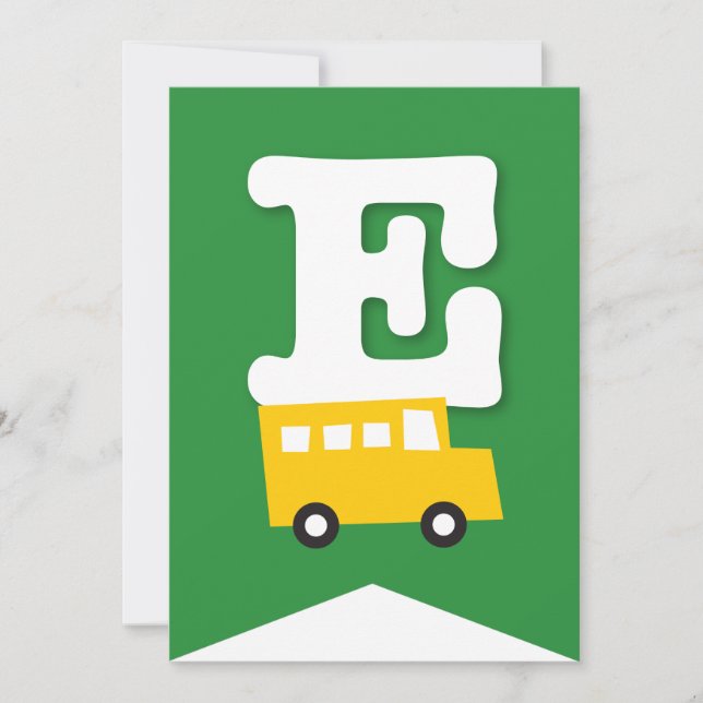 Invitation Jouets de garçons Transport Bonne bannière de fête (Devant)