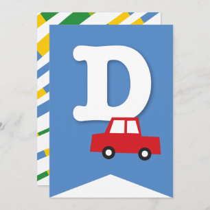 Invitation Jouets de garçons Transport Bonne bannière de fête