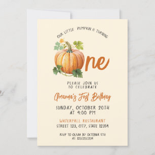 Invitation Joueur Citrouille Baby 1er anniversaire