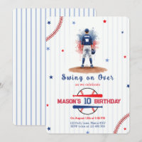 Joueur de baseball à l'aquarelle pour les 10 ans