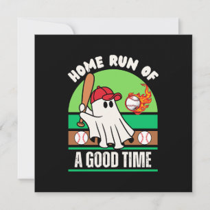 Invitation Joueur de baseball fantôme Halloween