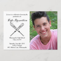 Joueur de baseball Graduation Party Photo Invitati