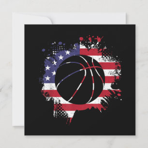 Invitation Joueur de basketball avec drapeau américain